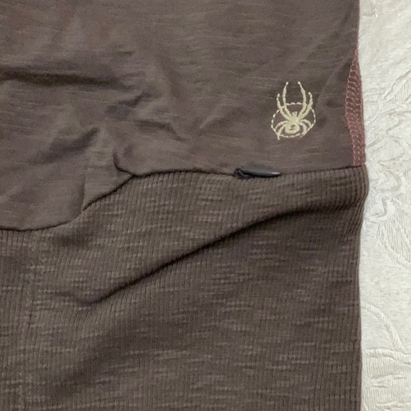 Spyder VNECK SLUB ATHLETIC TOP - Grey/Pink/Ivory - Picture 3 of 11